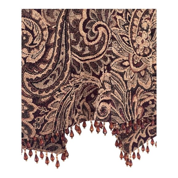 Upholstery Women’s Jacket Size S/M Statement Classy Brown With Beads - Picture 3 of 11